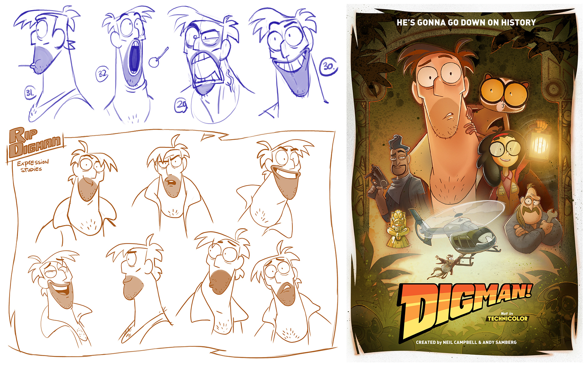 Digman! character design Character Design and Vis Dev for Digman!, an animated series by CBS/the Lonely Island.