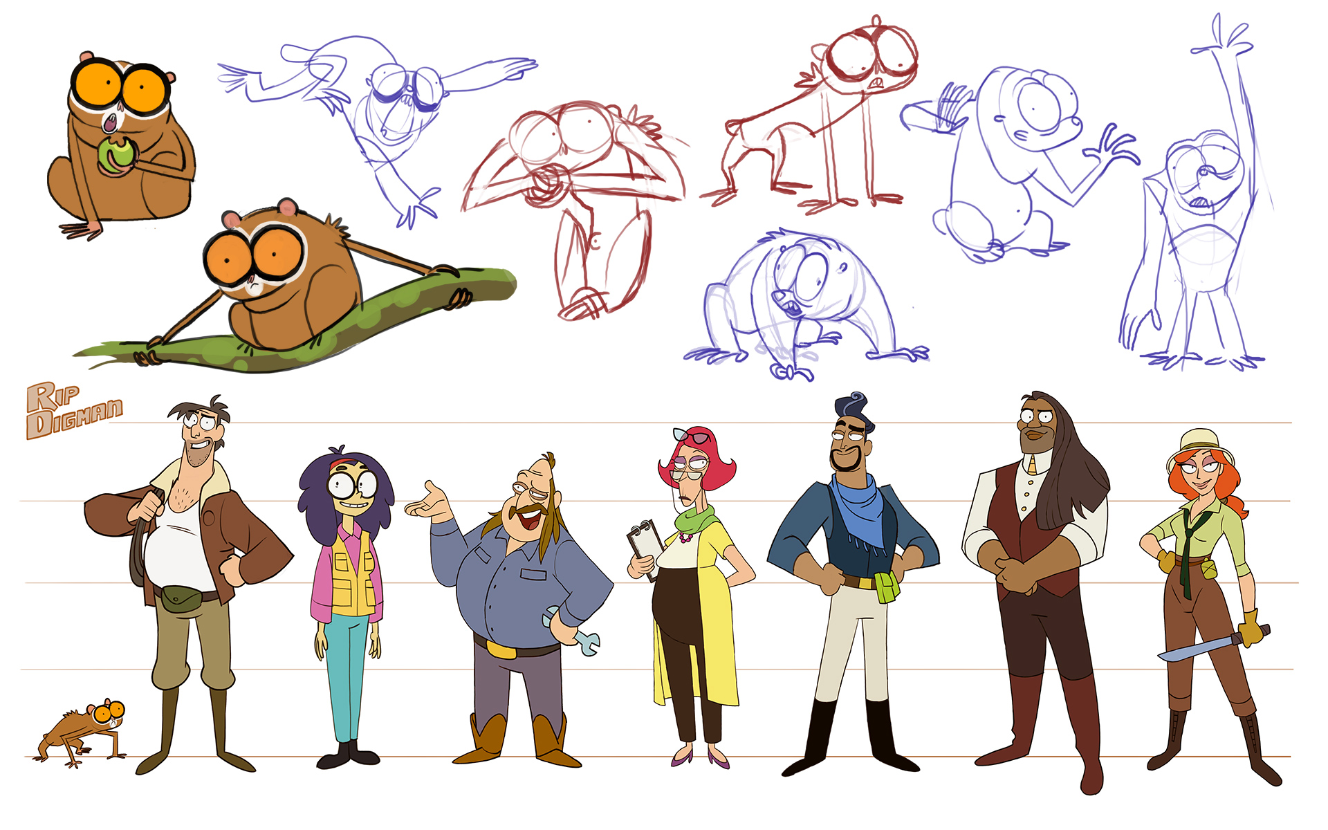 Digman! character design Character Design and Vis Dev for Digman!, an animated series by CBS/the Lonely Island.